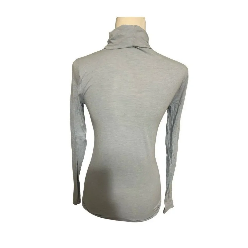 j crew womens solid baby blue long sleeve turtleneck top xxs